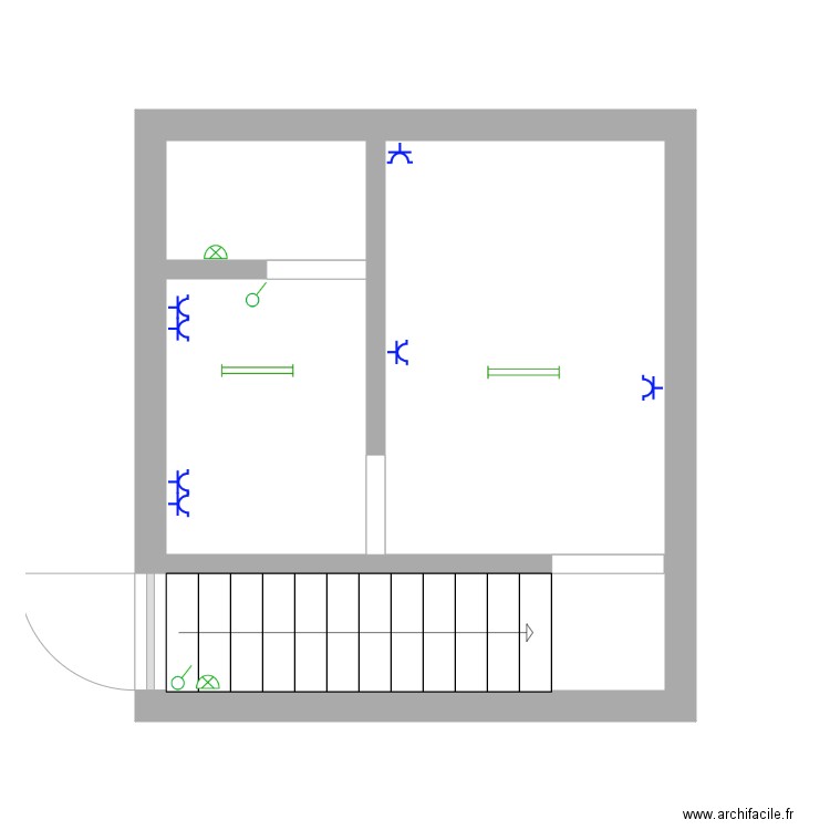 cave meddy. Plan de 4 pièces et 16 m2