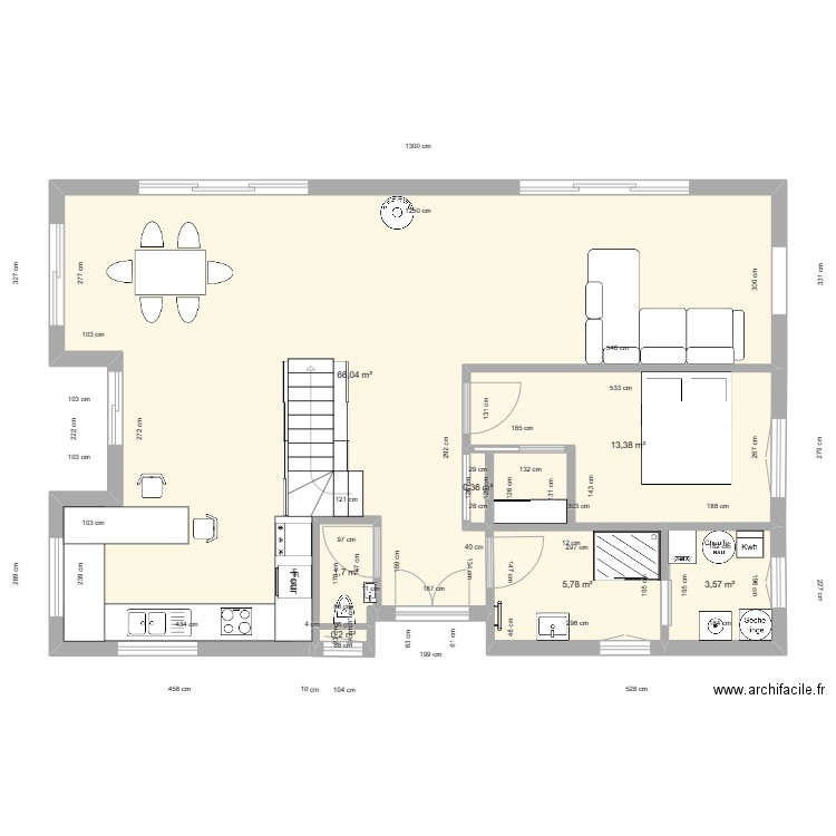 Célia-8. Plan de 7 pièces et 91 m2