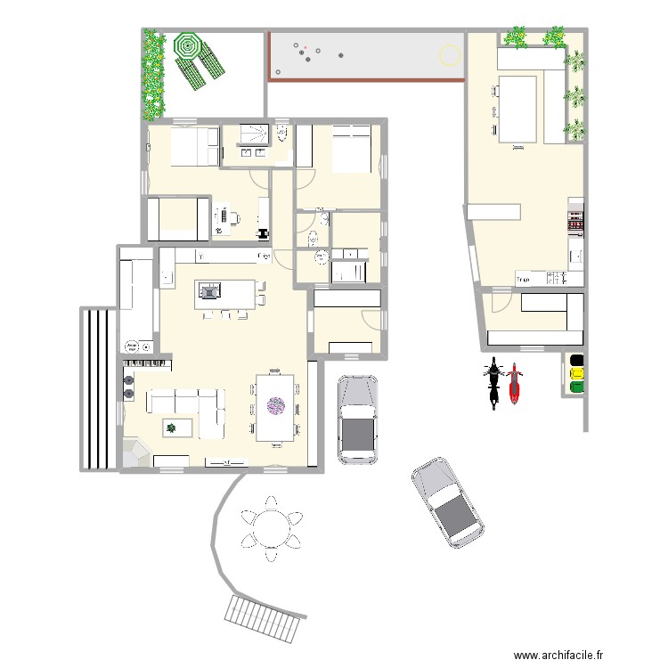 LCT. Plan de 17 pièces et 199 m2