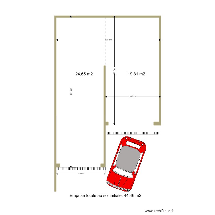 Garages en état initial. Plan de 0 pièce et 0 m2