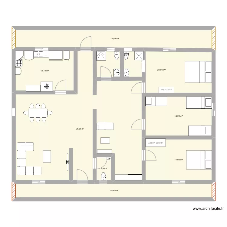CAZABEN. Plan de 8  et 161 m²