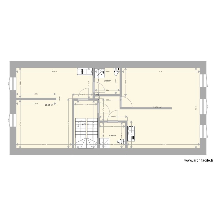 molières 1er étage existant. Plan de 0 pièce et 0 m2