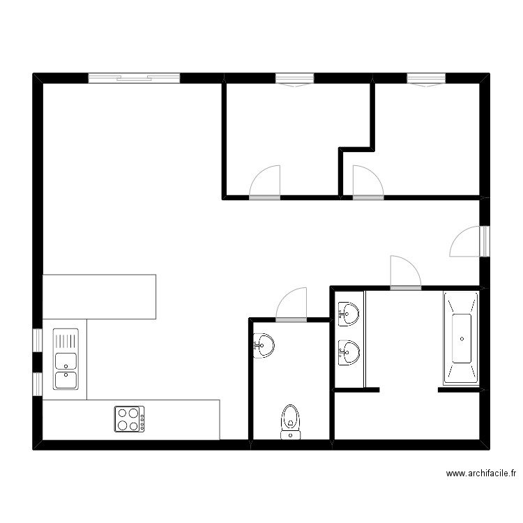 412587 HAMON. Plan de 5 pièces et 106 m2