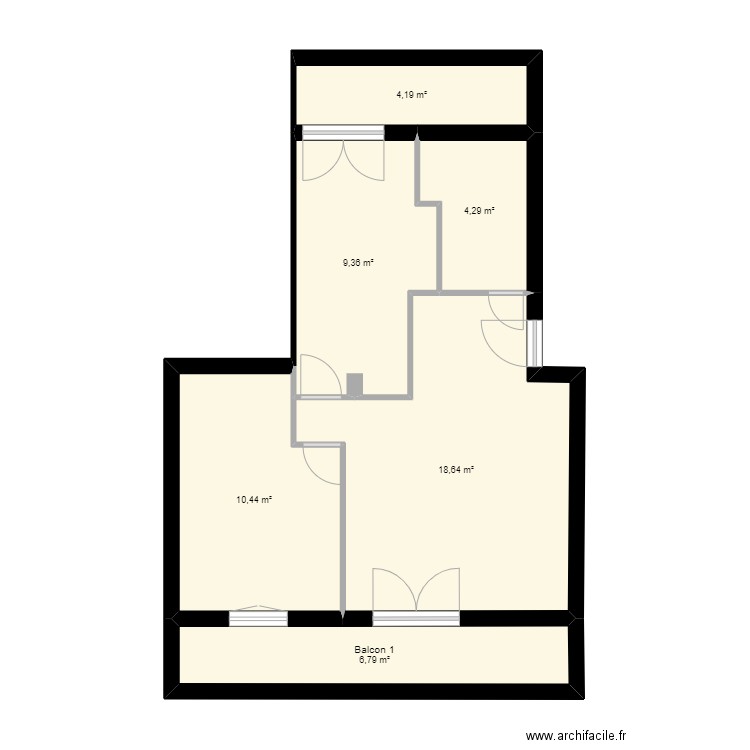 Helios New 1. Plan de 6 pièces et 54 m2