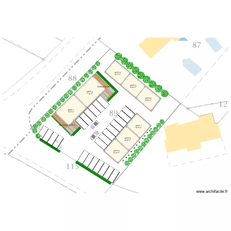 amenagement parcelle HABITAT COLLECTIFv2. Plan de amenagement parcelle HABITAT COLLECTIFv2. Plan de
