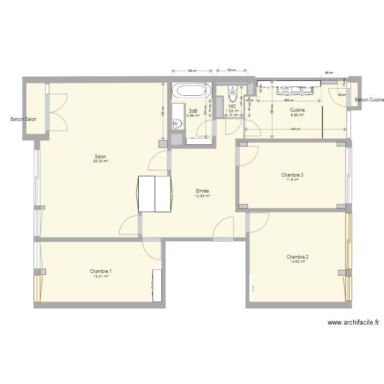 Place Baille Actuel. Plan de 0 pièce et 0 m2