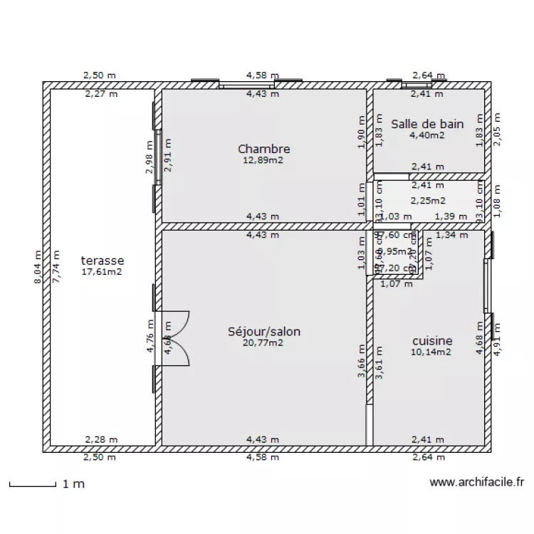 plan F2 en rez de chausée. Plan de plan F2 en rez de chausée. Plan de