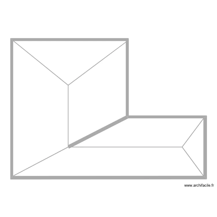 dessus. Plan de 3  et 141 m²