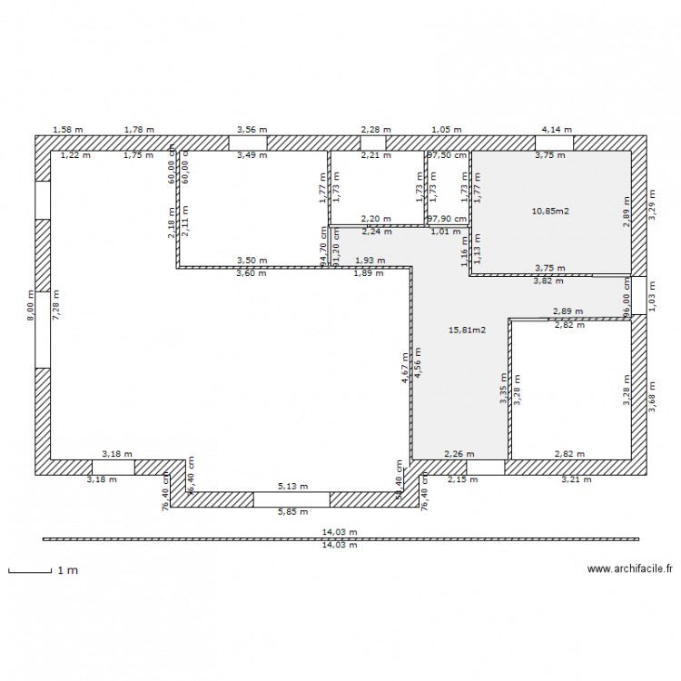 plan plein pied. Plan de 0 pièce et 0 m2