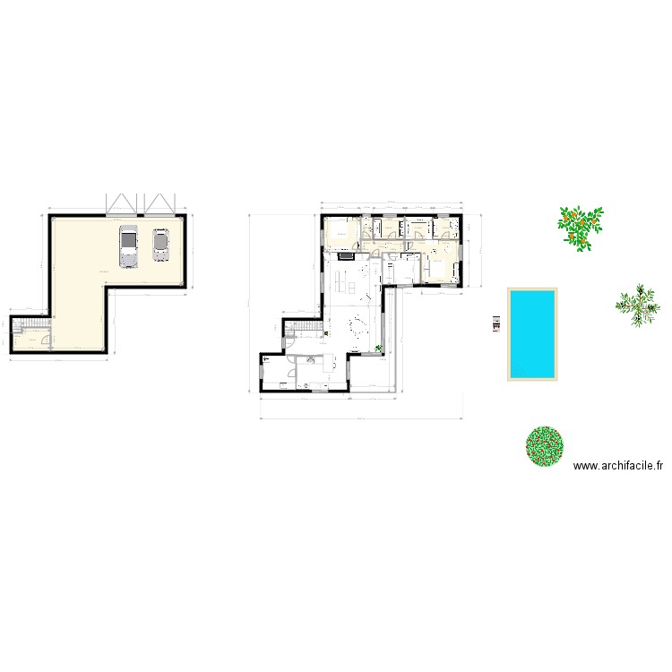 maison moderne salon 47m2 original A. Plan de 0 pièce et 0 m2