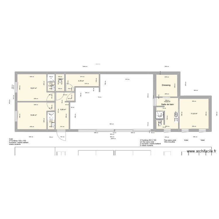 PROJET CAILLE - VUE DESSUS + FACE Ok. Plan de 9 pièces et 65 m2