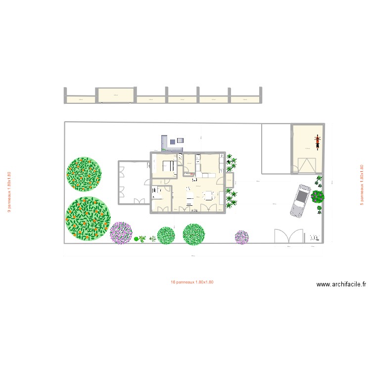 CLÔTURE 21. Plan de 13 pièces et 135 m2