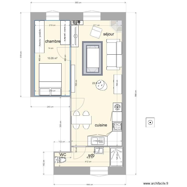 PLAN projet V2 COTE MEUBLE LIB 2. Plan de 0 pièce et 0 m2