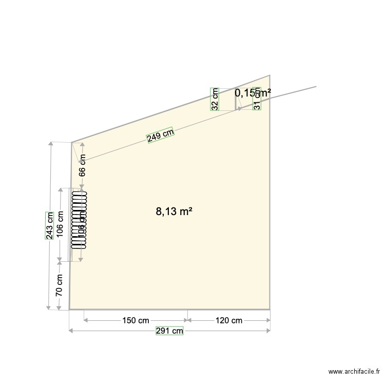 1DE KUCHNIA 1. Plan de 2 pièces et 8 m2