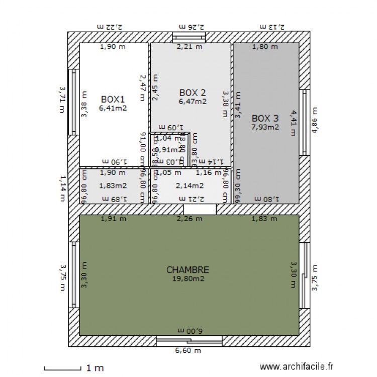 FUSTE ETAGE 48M2. Plan de 0 pièce et 0 m2