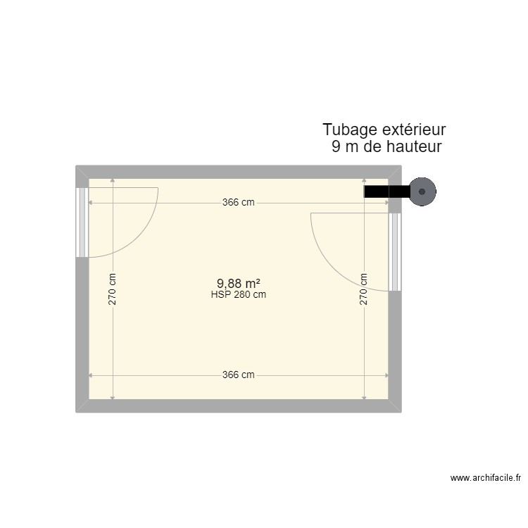 Chaufferie TONDU. Plan de 1 pièce et 10 m2