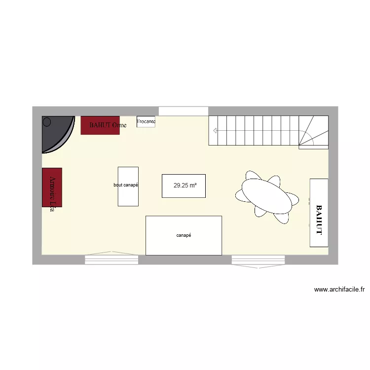 s&eacute;jour. Plan de 