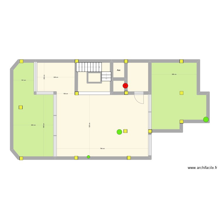 Lartigue plan rajoute Adé 6e étage aménagement. Plan de 8 pièces et 113 m2