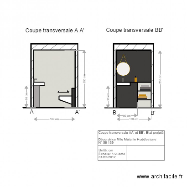 coupe transversale wc. Plan de 0 pièce et 0 m2