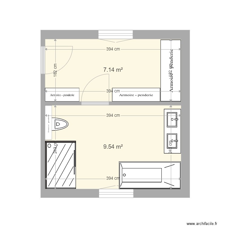 HANQUET SDB. Plan de 0 pièce et 0 m2