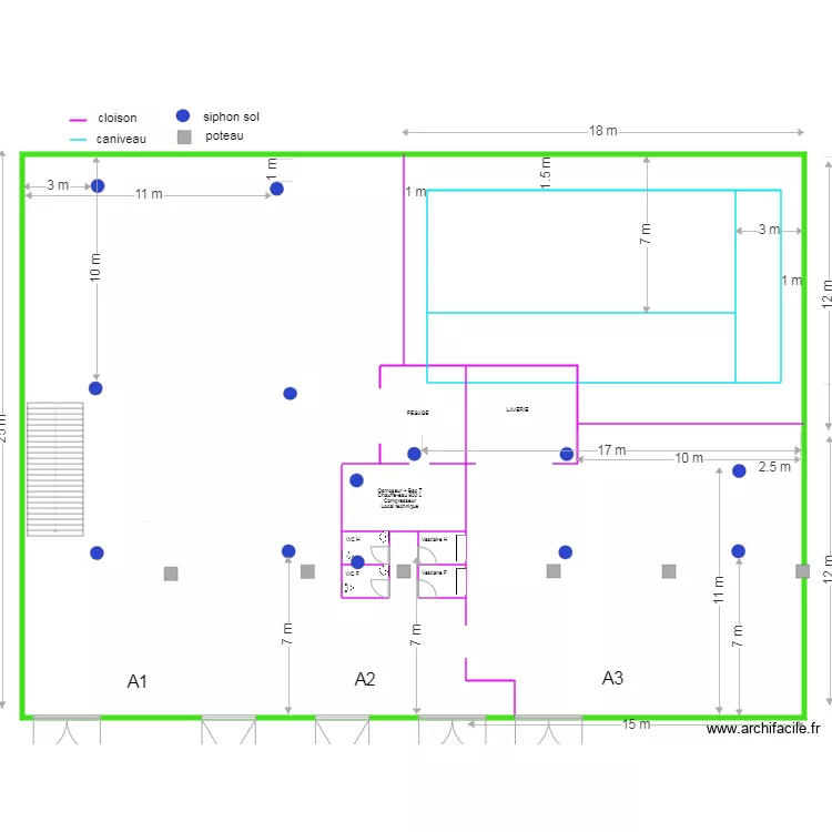 USINE A. Plan de 