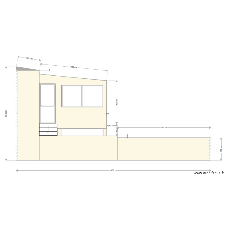 façade ouest. Plan de 0 pièce et 0 m2