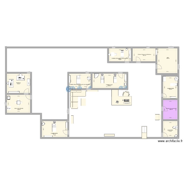 SPA. Plan de 11 pièces et 123 m2