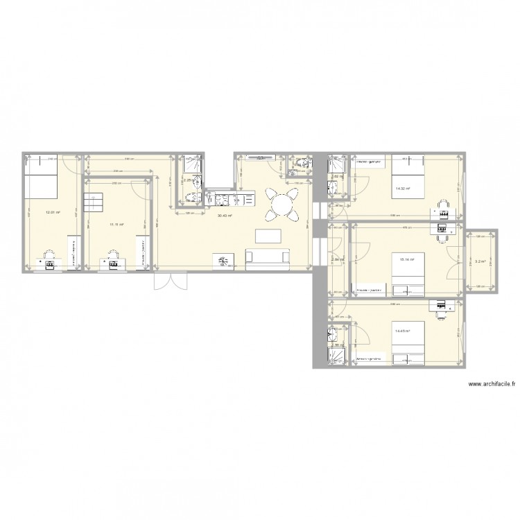 Damjanich 36 aménagé. Plan de 0 pièce et 0 m2