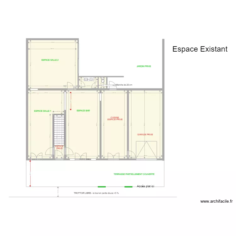 caf&eacute; Laurette Allan. Plan de 