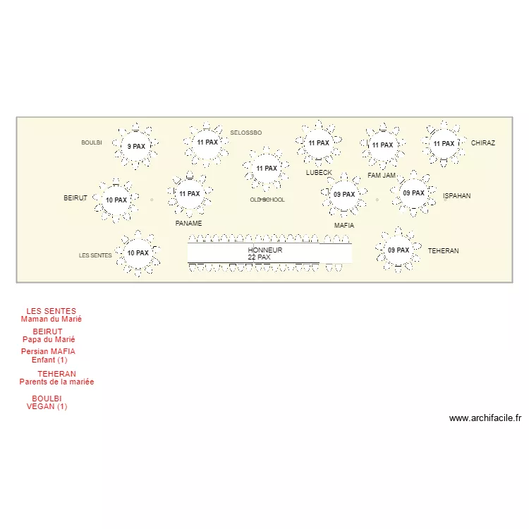 CIRCULATION SOUS TENTE CHIRINE + MEDERIC V1. Plan de 