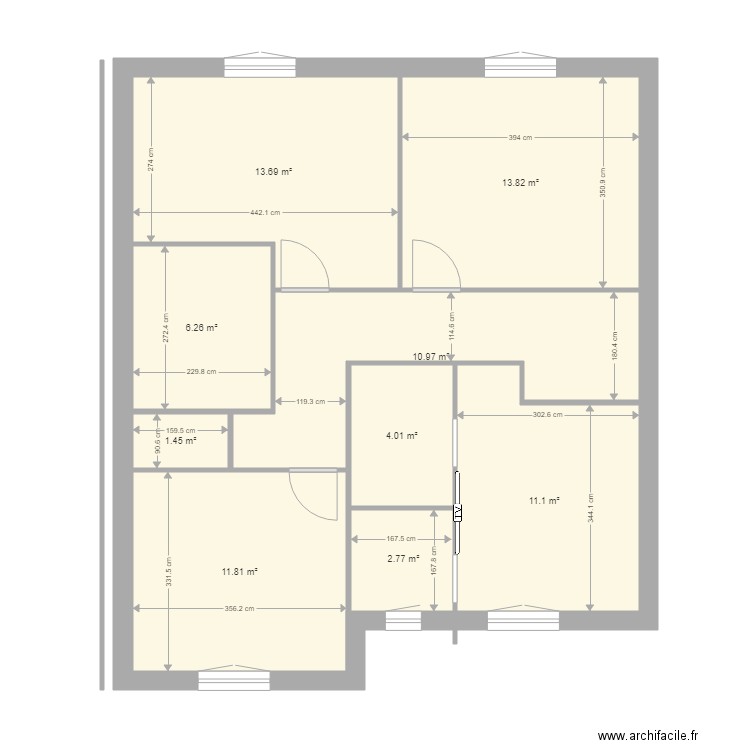 PLAN ETAGE MAISON avec COTE INTERIEUR. Plan de 0 pièce et 0 m2