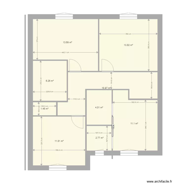 PLAN ETAGE MAISON avec COTE INTERIEUR. Plan de 