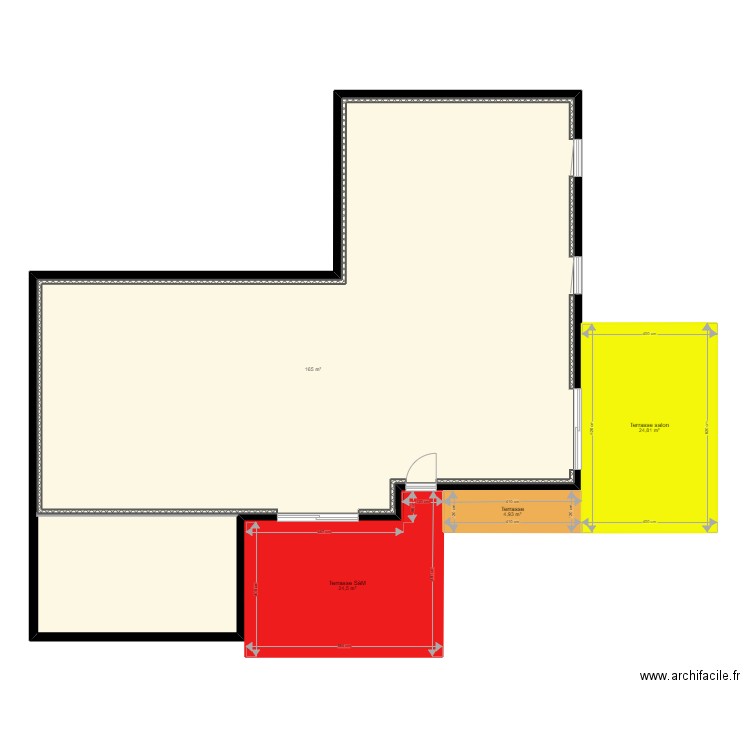 Maison - terrasses 2. Plan de 4 pièces et 219 m2