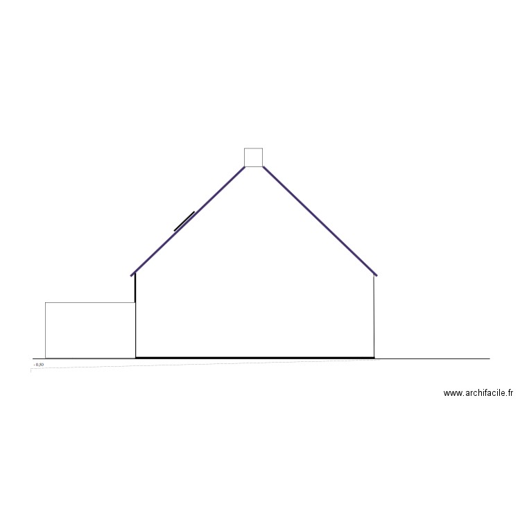 Pignon Ouest DP existant. Plan de 0 pièce et 0 m2