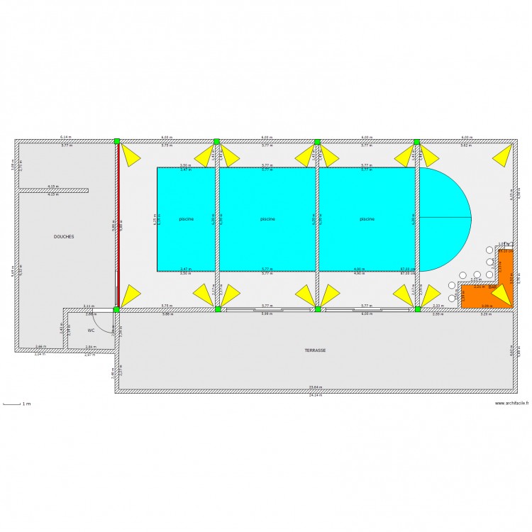 Piscine Intérieur. Plan de 0 pièce et 0 m2