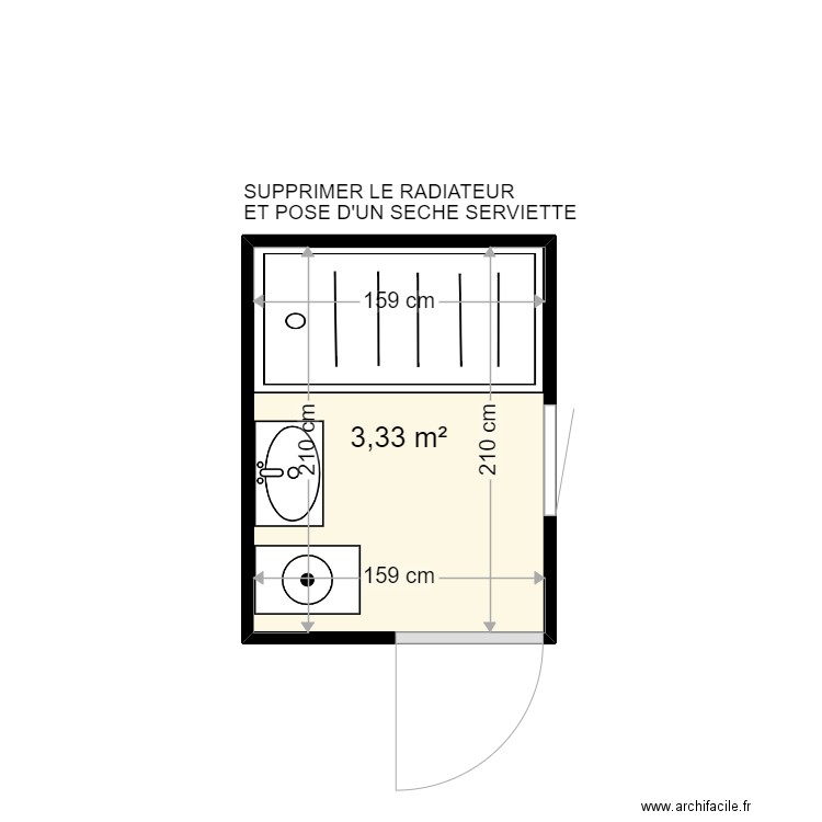 DELAFORGE THIERRY . Plan de 1 pièce et 3 m2