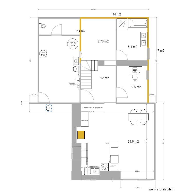 amenagement cuisine avril 22. Plan de 0 pièce et 0 m2