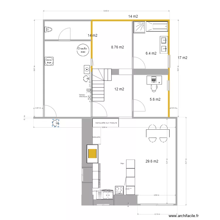 amenagement cuisine avril 22. Plan de 