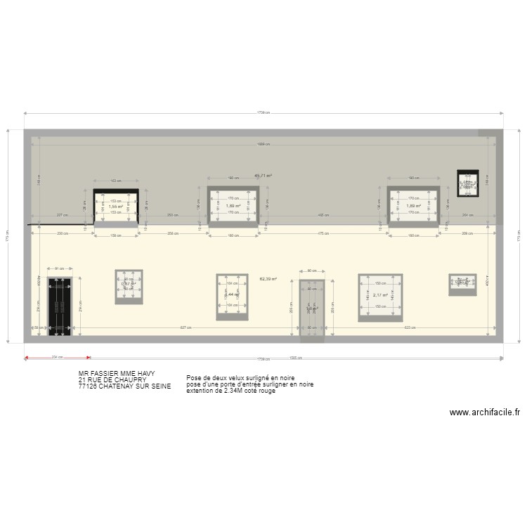 PLAN DE FACE extention 1. Plan de 0 pièce et 0 m2