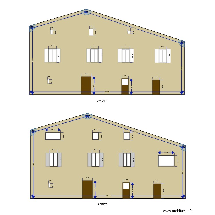 FACADE OUEST. Plan de 0 pièce et 0 m2