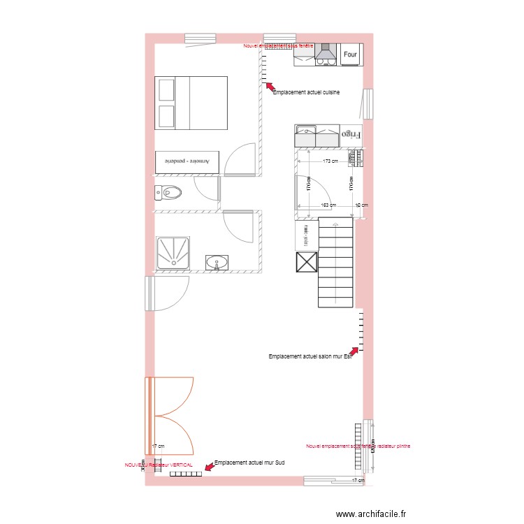 E17 NOUVEL EMPLACEMENT RADIATEUR. Plan de 0 pièce et 0 m2