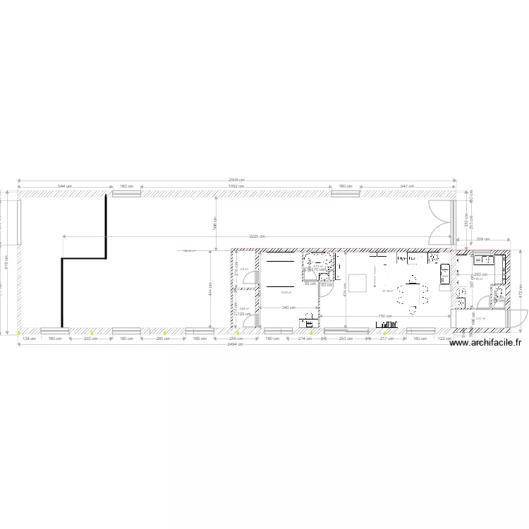 studio camille en long. Plan de 