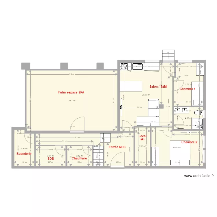 OPI RDC et 3 pieces cible. Plan de 