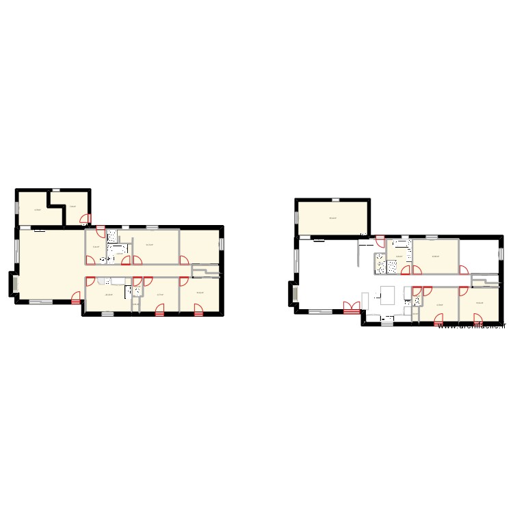 version 2. Plan de 18 pièces et 140 m2