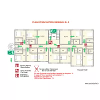 Plan &eacute;vacuation 2er Etage G&eacute;n&eacute;ral