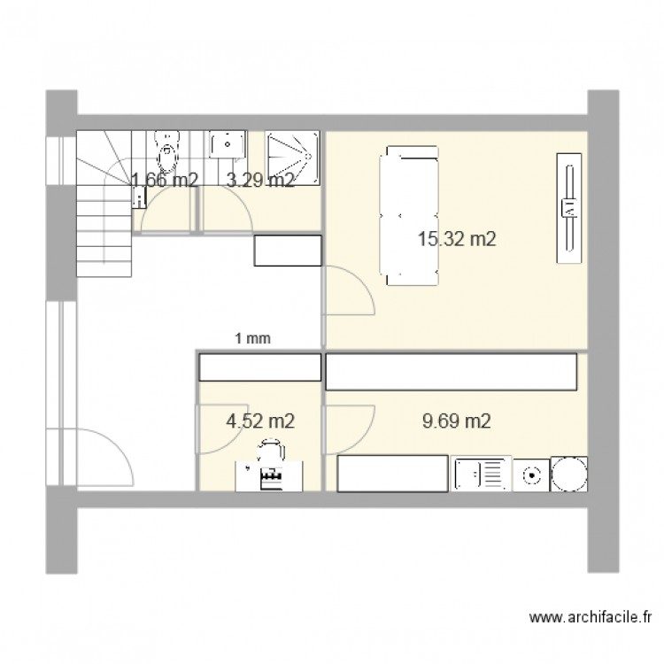 Rez de Jardin LN. Plan de 0 pièce et 0 m2