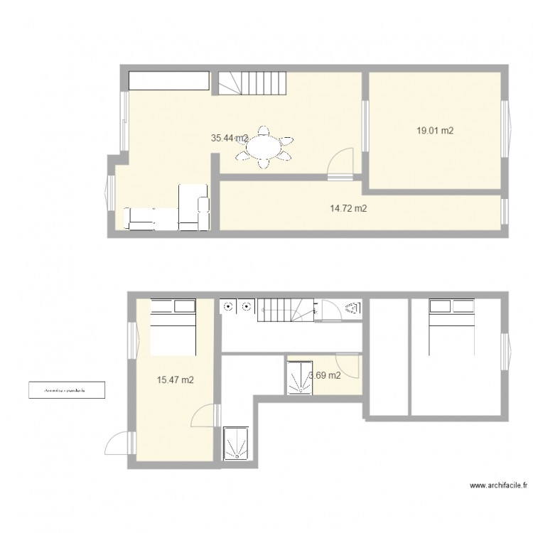 étage 0. Plan de 0 pièce et 0 m2