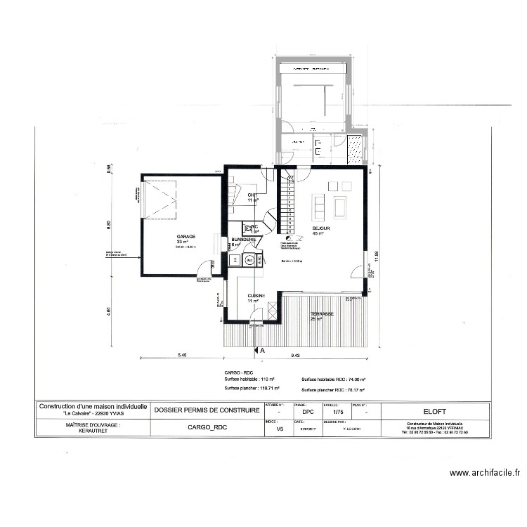 extention. Plan de 0 pièce et 0 m2