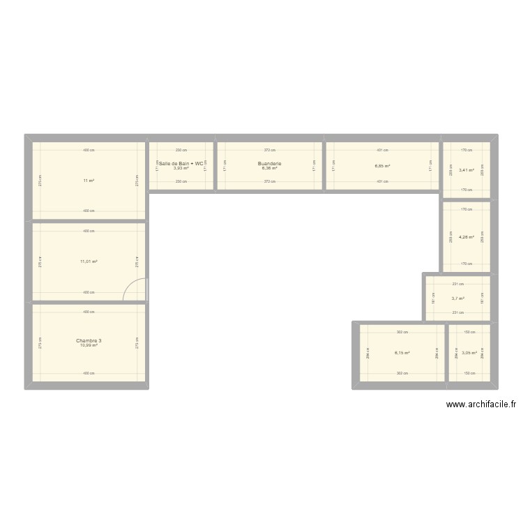 Maison U 4 ch. Plan de 0 pièce et 0 m2