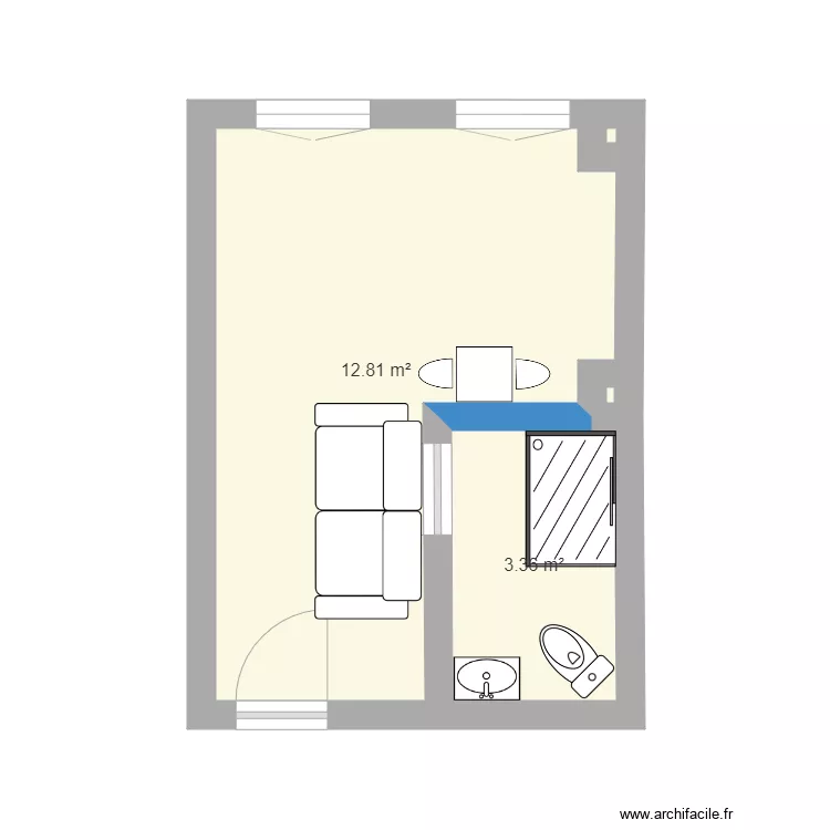Studio 17m2 Carca. Plan de 